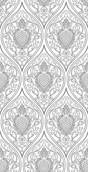 الگوی با دمنوش تزیین فیلیگران بدون درز قالب سیاه و سفید برای کاغذ دیواری پارچه شال فرش