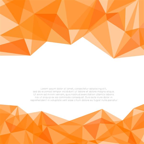 پس زمینه هندسی انتزاعی نارنجی و سفید برای استفاده در طراحی بافت مدرن چند ضلعی با متن