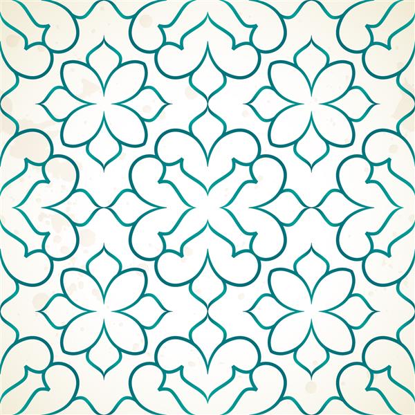 عنصر طراحی وینتیج به سبک شرقی وکتور الگوی بدون درز با تزئینات اسلامی تریسی توری زینتی تصویر تزئینی لوکس برای کاغذ دیواری دکور عربی درجه یک