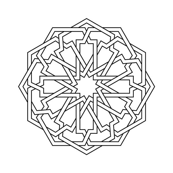الگوی اسلامی وکتور ماندالای مشبک هندسی به سبک عربی