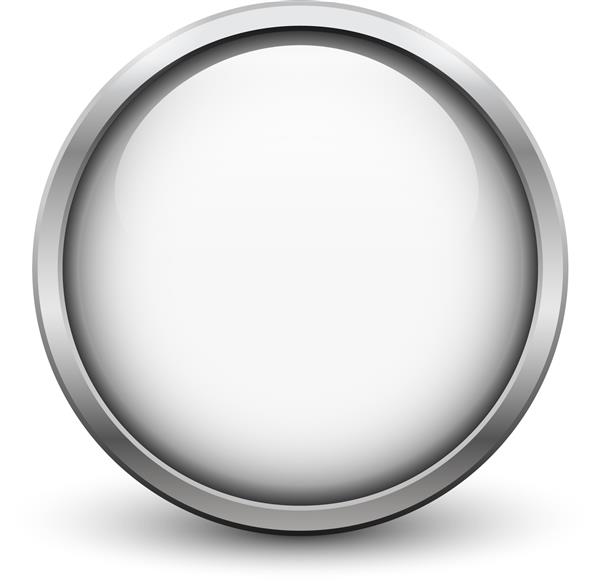 دکمه سفید با قاب فلزی و سایه