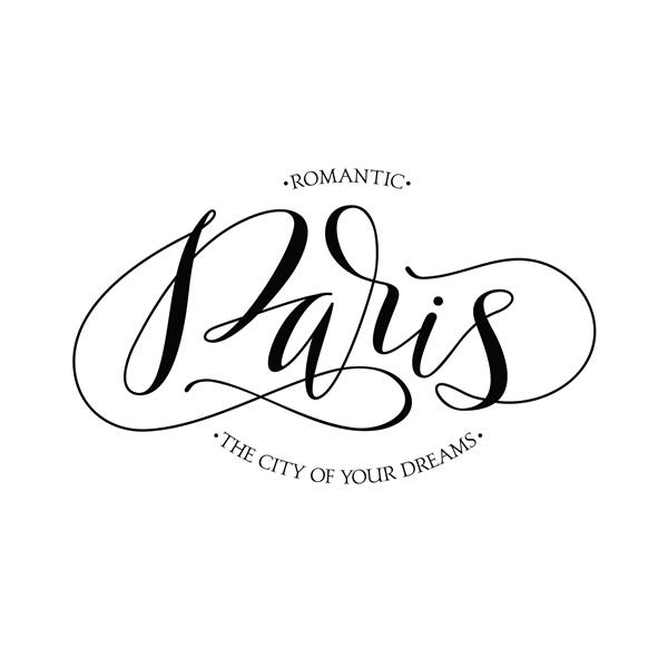 پاریس پوستر حروف دستی سفارشی برای طراحی شما خوشنویسی مدرن تایپوگرافی خلاقانه کارت پستال دستی با متن پاریس طراحی حروف و تایپوگرافی چاپ یا لوگو