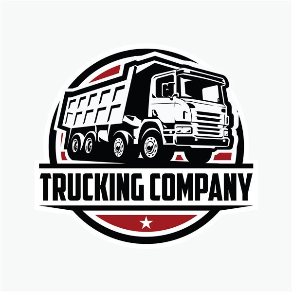 الگوی لوگوی شرکت حمل و نقل لوگوی نشان وکتور کامیون کمپرسی و کامیون تخلیه کننده جدا شده است