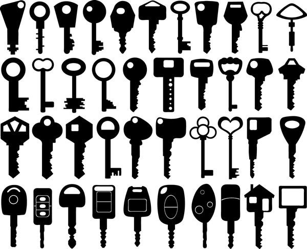 مجموعه ای از کلیدهای مختلف جدا شده