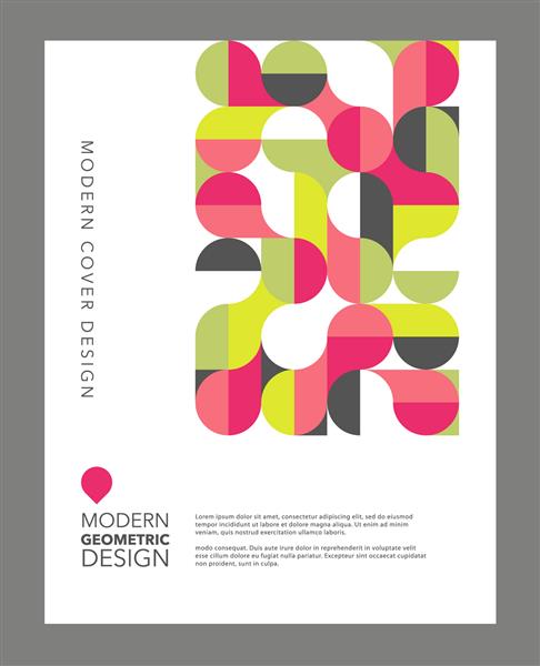 قالب طراحی گرافیک هندسی سبک یکپارچهسازی با سیستمعامل باهاوس برای جلد رسانه های اجتماعی پوسترها بازاریابی تصویر برداری Eps10