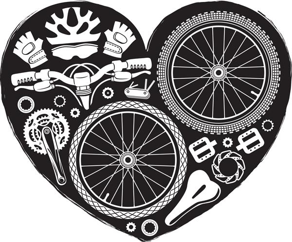 قطعات دوچرخه شکل قلب