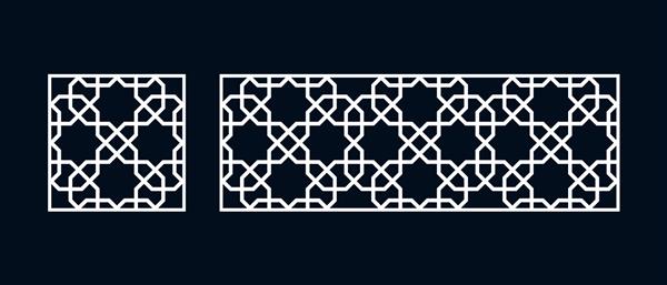 مجموعه ای از الگوهای الگوی اسلیمی برای برش لیزری یا برش کاغذ تصویر برداری