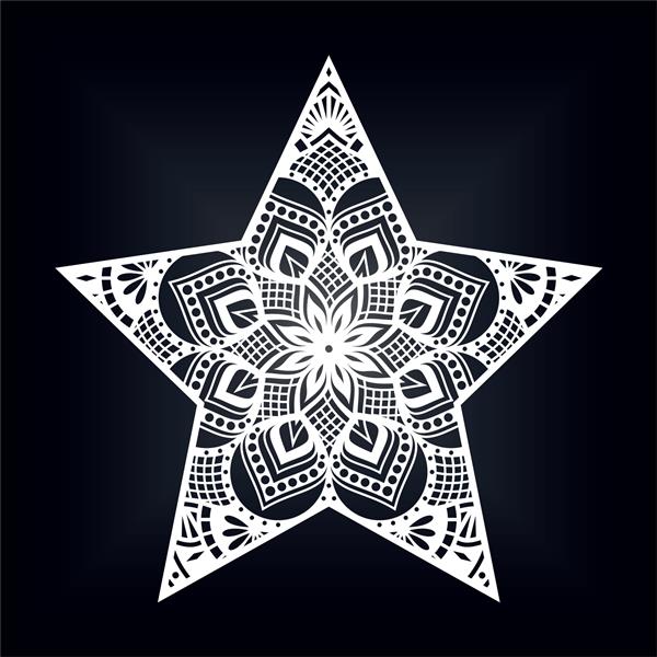 ستاره کریسمس ماندالا قالب برای ماشین های برش ماندالای کلیپارت برای چاپ