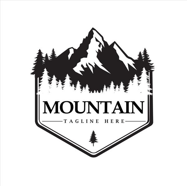 لوگوی کوهستان لوگوی شرکت ماجراجویی سفر تصویر برداری