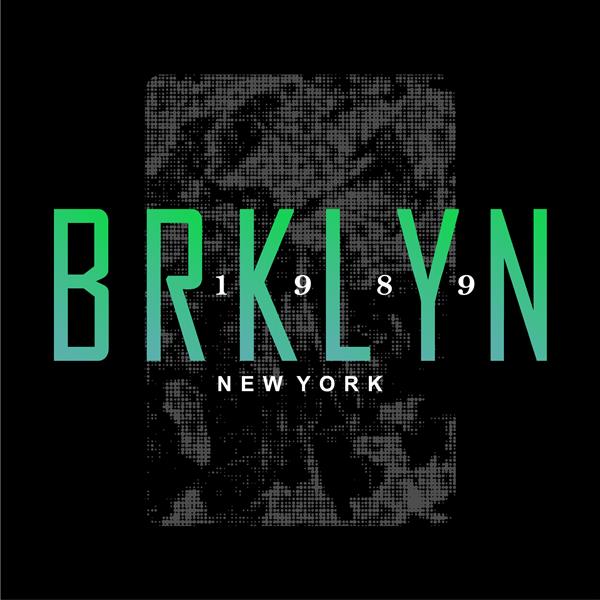 بروکلین نیویورک طراحی تایپوگرافی طراحی تی شرت لباس بافت گرانج چاپ
