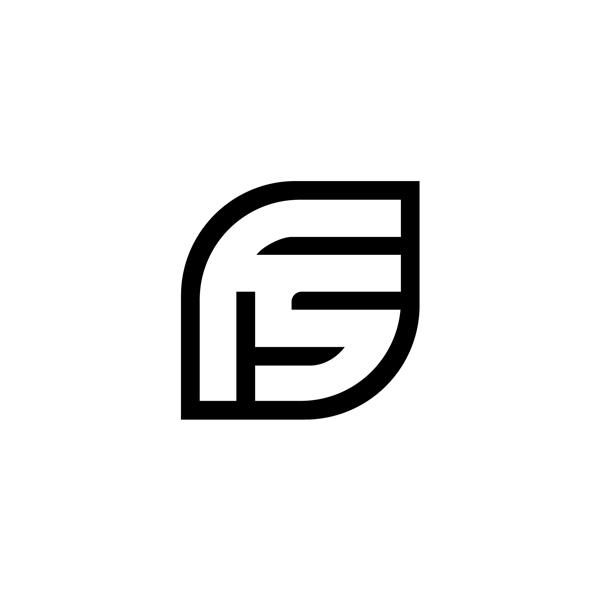 طراحی لوگو حرف FS طرح وکتور آیکون حرف FA آرم FS الگوی طرح‌های بزرگ تک‌نگار نامه اولیه FS
