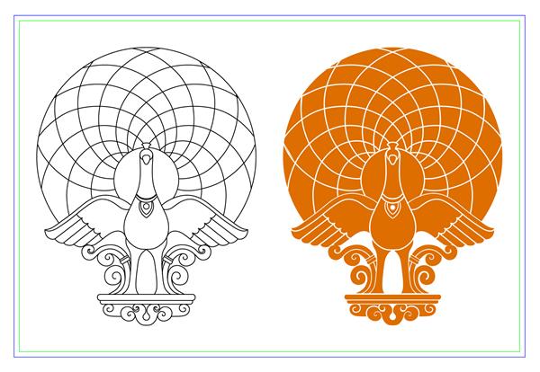 تصویر برداری طاووس طرح کلی طرح خط طاووس