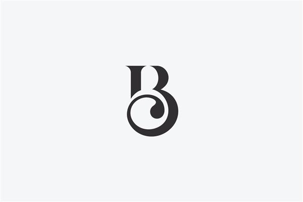 لوگوی حرف B نماد اولیه B و وکتور گل تصویری از طبیعت مدرن قدیمی