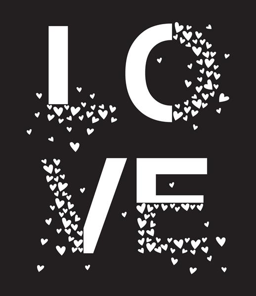 شعار عشق قلب های پراکنده تصویر