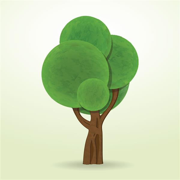 نماد درخت سبک کارتونی جدید جدا شده در پس زمینه سفید می تواند مانند عنصر طراحی استفاده شود