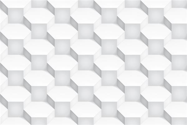 بافت شش ضلعی بردار حجمی الگوی توهم بدون درز هندسی سبک پس زمینه سفید طراحی برای پروژه های شما