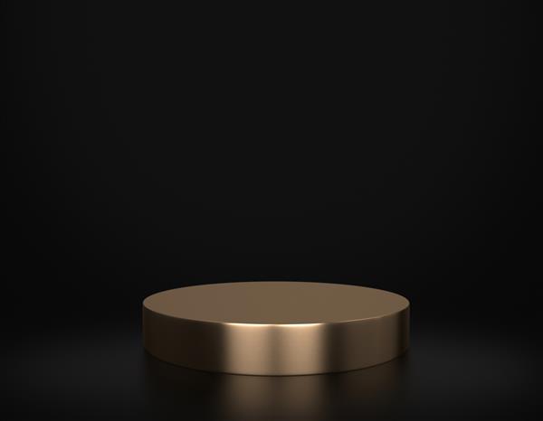 پایه محصول طلایی روی مشکی رندر سه بعدی