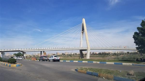 پل معلق اهواز بر روی رودخانه کارون در خوزستان