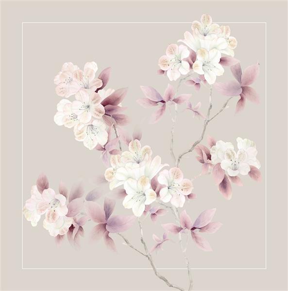 تصویر آبرنگ گلها ترکیب دستی عناصر آبرنگ مجموعه بزرگ طراحی برای پارچه کاغذ دیواری عنصر طراحی کارت تبریک