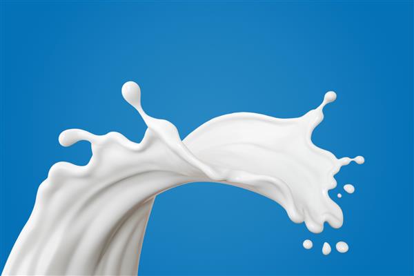پاشیدن شیر یا ماست رندر سه بعدی