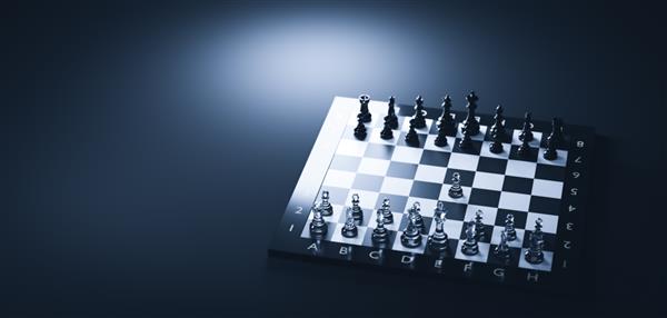 بازی شطرنج تصمیم گیری استراتژیک مفهوم طرح و رقابت تصویرسازی سه بعدی