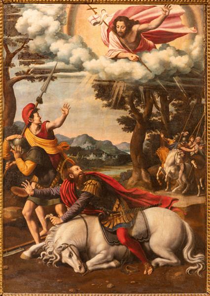 والنسیا اسپانیا - 14 فوریه 2022 نقاشی تبدیل سنت پل رسول در کلیسای جامع توسط Juan de Juanes از قرن 16