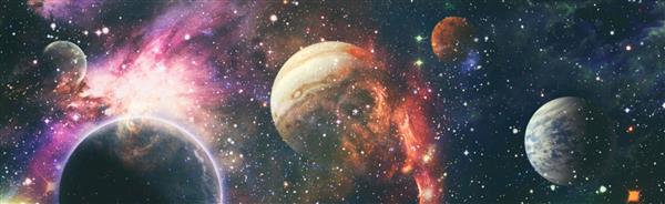 ستاره در فضا کلاژ در مورد فضا علم و اقلام آموزشی عناصر این تصویر توسط ناسا ارائه شده است