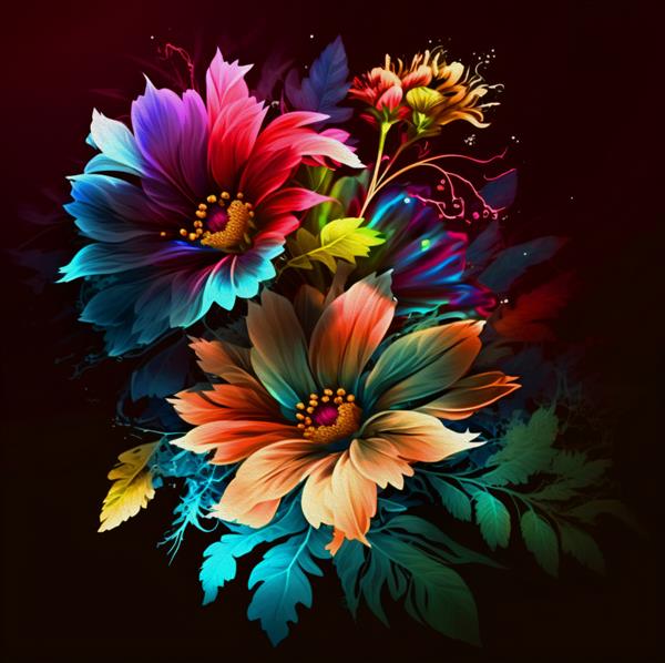 نقاشی رنگ روغن اصل گل های نقاشی شده در باغ ضربه های بزرگ رنگ گلهای ظریف گلبرگ گل صد تومانی زیبا