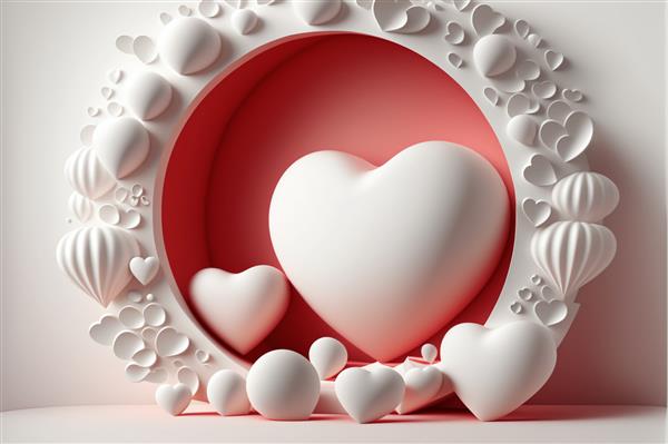 هندسه سه بعدی قلب زیبا تصویر پس زمینه ولنتاین با قلب های سه بعدی طراحی روز ولنتاین مفهوم روز ولنتاین پس زمینه عاشقانه برای بنرهای خلاقانه و پوسترهای وب