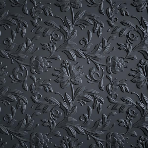 پس زمینه گل سیاه الگوی گل برجسته کاغذ بافت انتزاعی سه بعدی