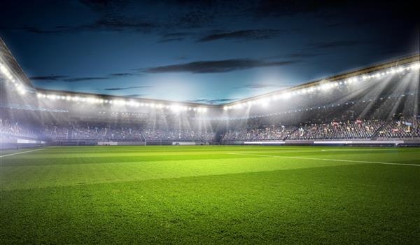 استادیوم فوتبال در نور رسانه های ترکیبی