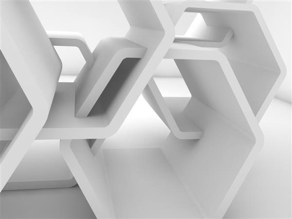 ساختار لانه زنبوری سفید آشفته انتزاعی پس زمینه گرافیکی کامپیوتری به عنوان تصویر زمینه مفید است رندر سه بعدی