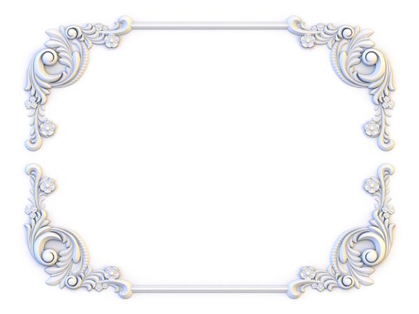 قاب های قدیمی زینتی قالب طرح گل تزیین صفحه کارت تولد دعوتنامه عروسی رندر سه بعدی