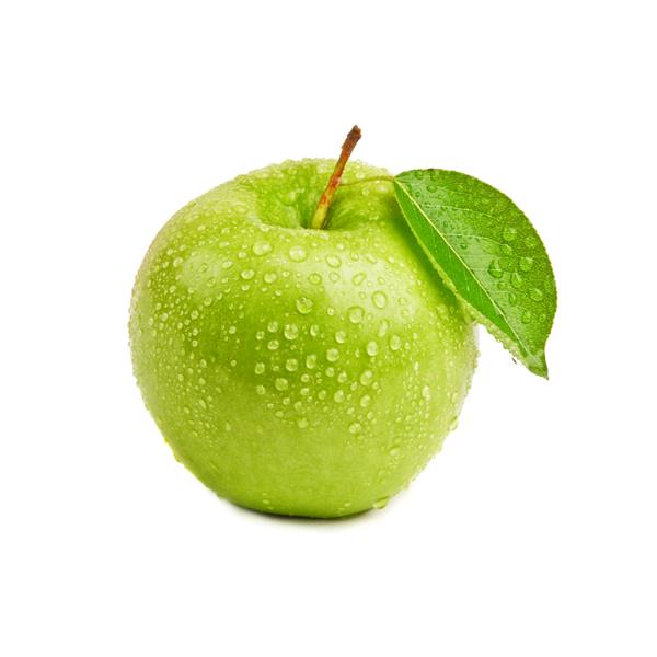 نزدیک سیب سبز آبدار جدا شده