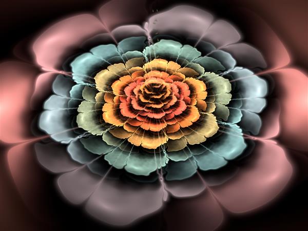 تصویر انتزاعی گل فراکتال تولید شده توسط کامپیوتر