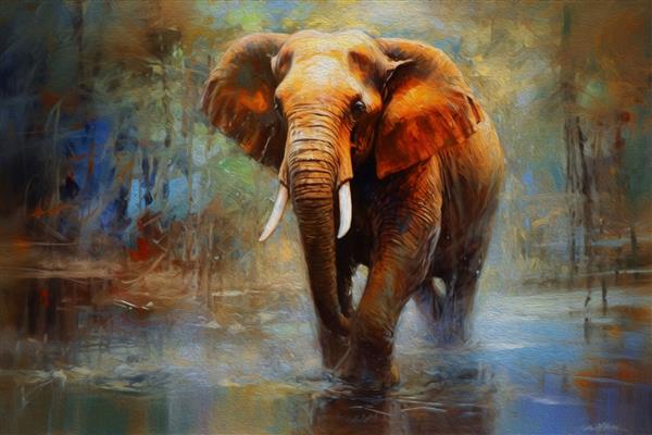 نقاشی رنگ روغن فیل مجموعه هنرمند نقاشی حیوانات برای دکوراسیون و داخلی