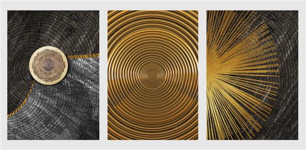دکوراسیون دیوار مدرن نوردیک مشکی و طلایی مدرن کاغذ دیواری سه بعدی انتزاعی مشکی تنه خطوط منحنی در طراحی هنر عملکردی ژئود رزین