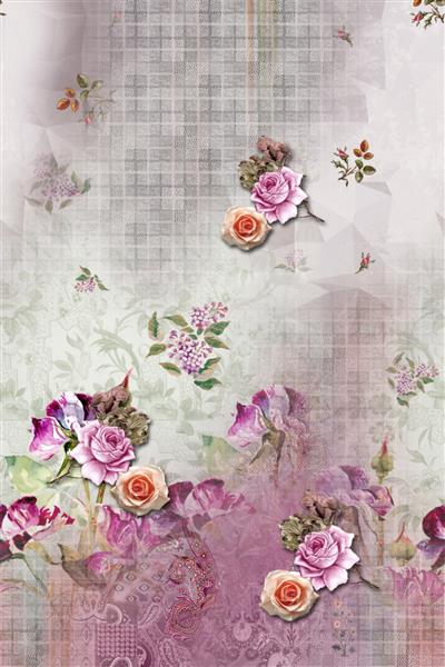 طرح های ساری چاپ دیجیتال پارچه به همراه پس زمینه بافت و نقوش گل و سنتی برای چاپ روی صفحه