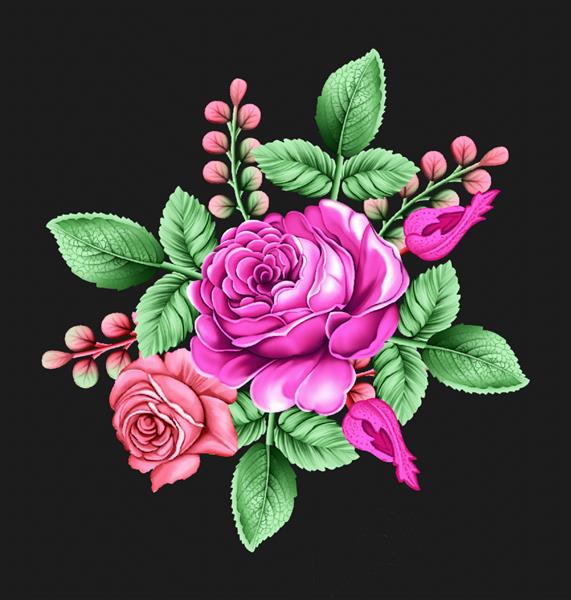 چاپ دیجیتال منسوجات گل و برگ انتزاعی گلدار