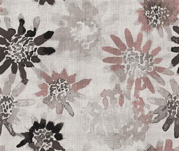 کرم قهوه ای بژ گل گیاه شناسی گل گلی دیزی روی پس زمینه بافت جوت کتان جدا شده است مجموعه تصویرسازی آبرنگ طراحی آکوارل الگوی پس زمینه بدون درز بافت چاپ کاغذ دیواری پارچه ای