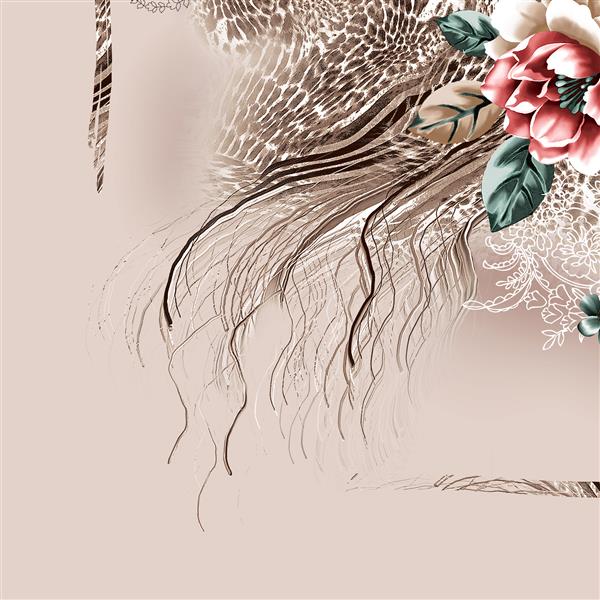 الگوی هندسی و گل طراحی روسری ابریشمی منسوجات مد برای چاپ پارچه