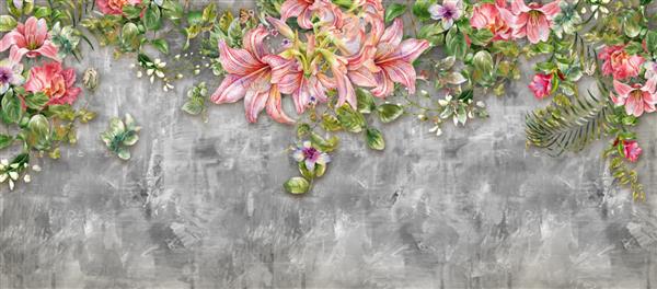 هنر انتزاعی نقاشی گل های رنگارنگ تصویر رنگارنگ بهاری