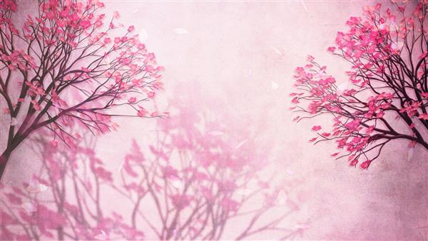 پس زمینه زیبای شکوفه های شرقی تصویر رندر سه بعدی