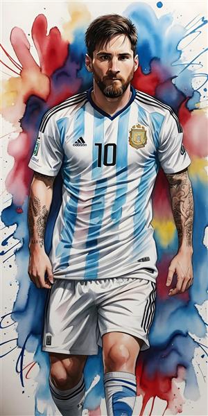 لیونل مسی طرح پوستر دیواری با لباس آرژانتین