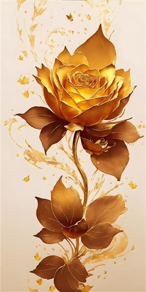 گل طراحی طلایی سه بعدی ایکسکلوزیو