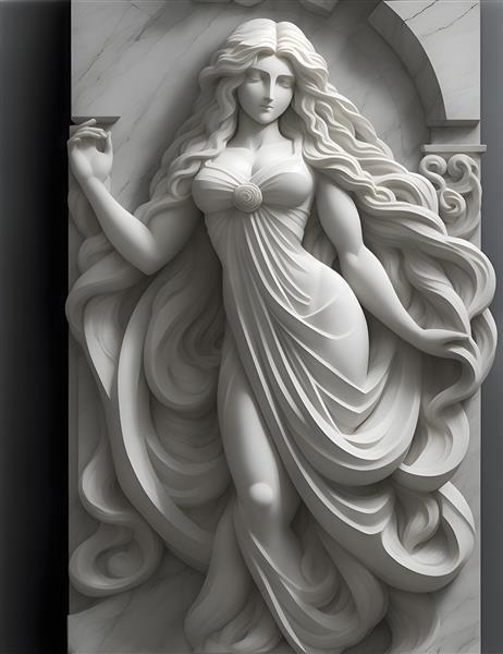 تصویرسازی مجسمه زن ایتالیایی زیبا