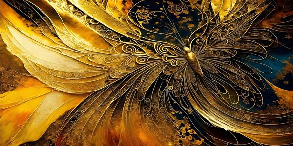 نقاشی رنگ روغن پروانه با پوستر زیبا