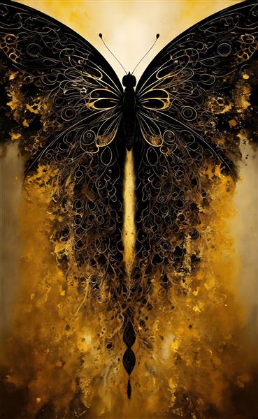 نقاشی گچبری با طرح پوستر پروانه