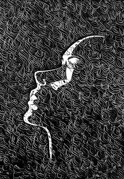 سیاه قلم چهره تابلو نقاشیخط اثر رحیم دودانگه