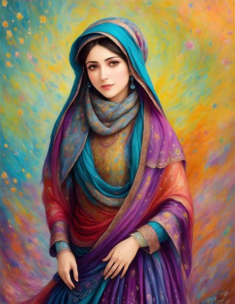 دختر زیبای زنان ایرانی در نقاشی مینیاتور